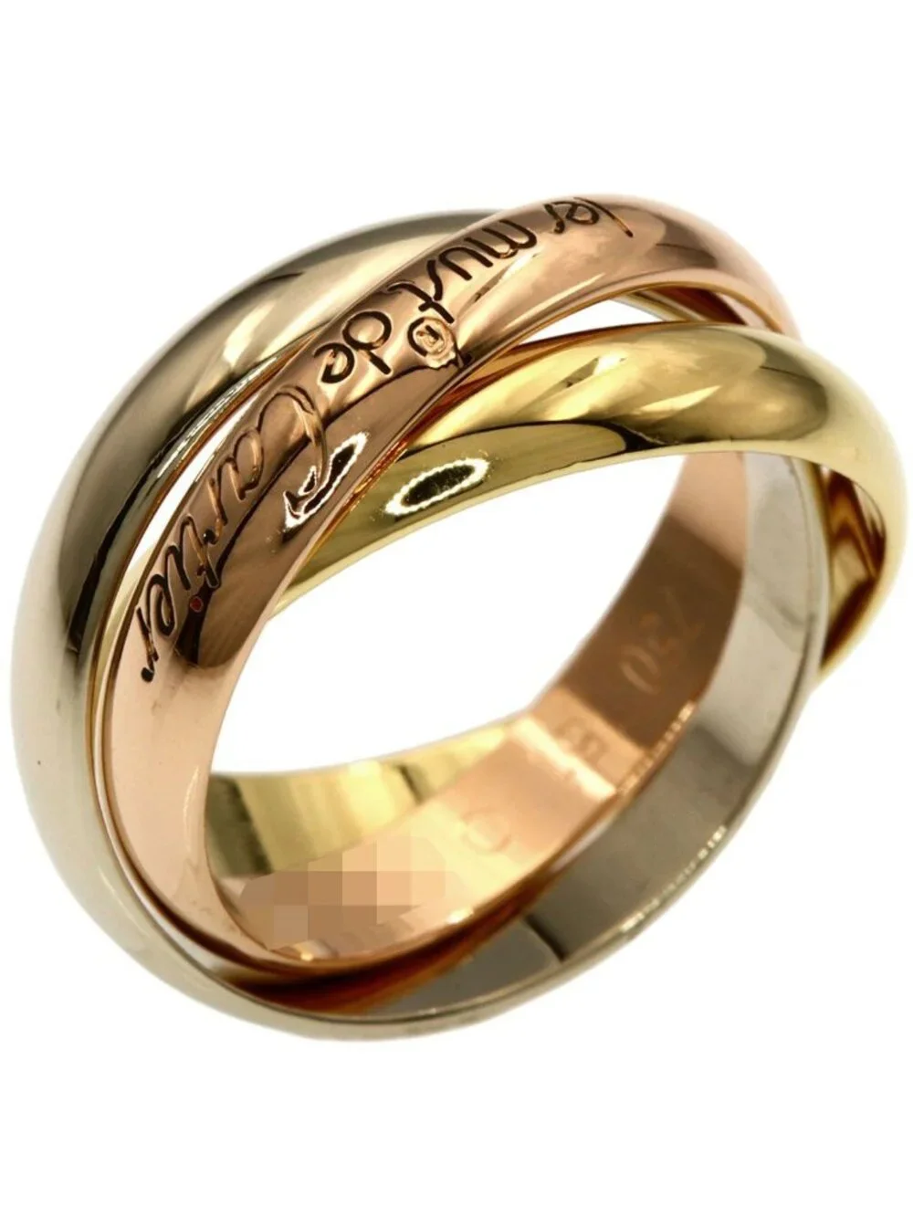 Cartier Trinity 51 Ring 18k Yellow Gold 18k Pink White